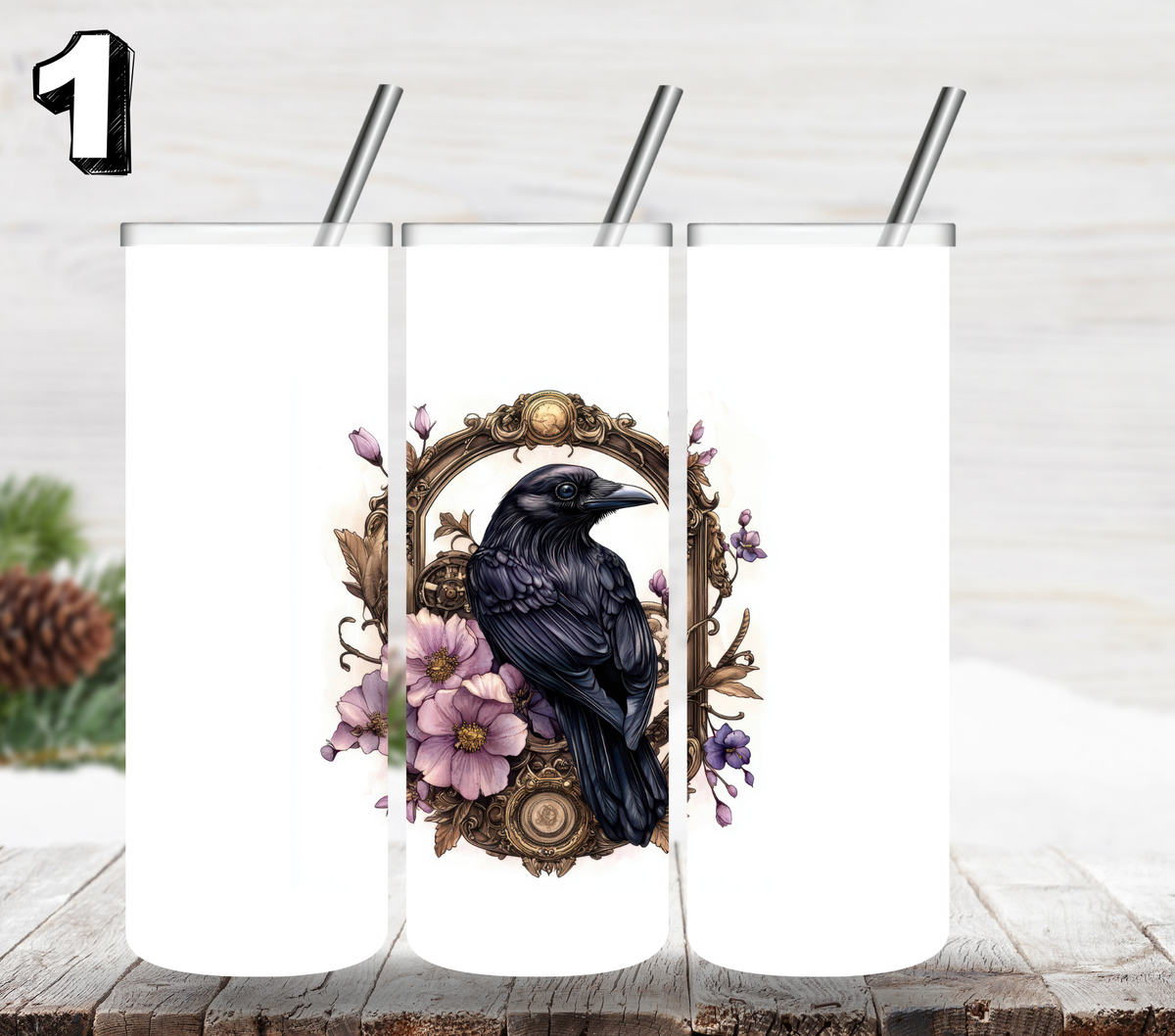 Gothic Raven UV DTF Decal