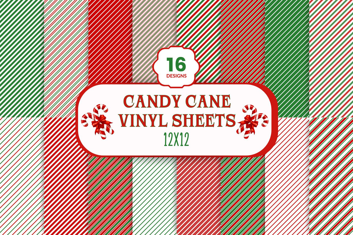 Candy Cane vinyl collection- 12x12 sheets- 16 designs available
