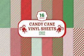 Candy Cane vinyl collection- 12x12 sheets- 16 designs available