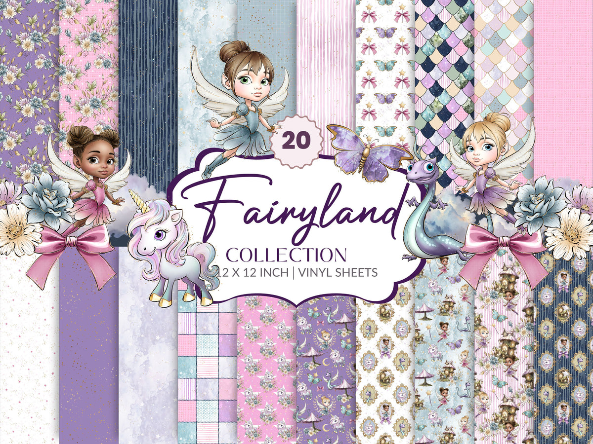 Fairyland Collection Vinyl collection- 12x12 vinyl sheets-20 designs available