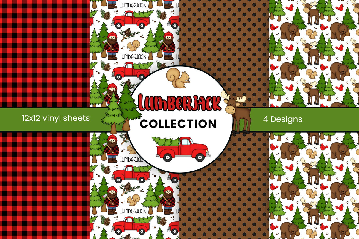 Lumberjack vinyl collection- 12x12 sheets- 4 designs available