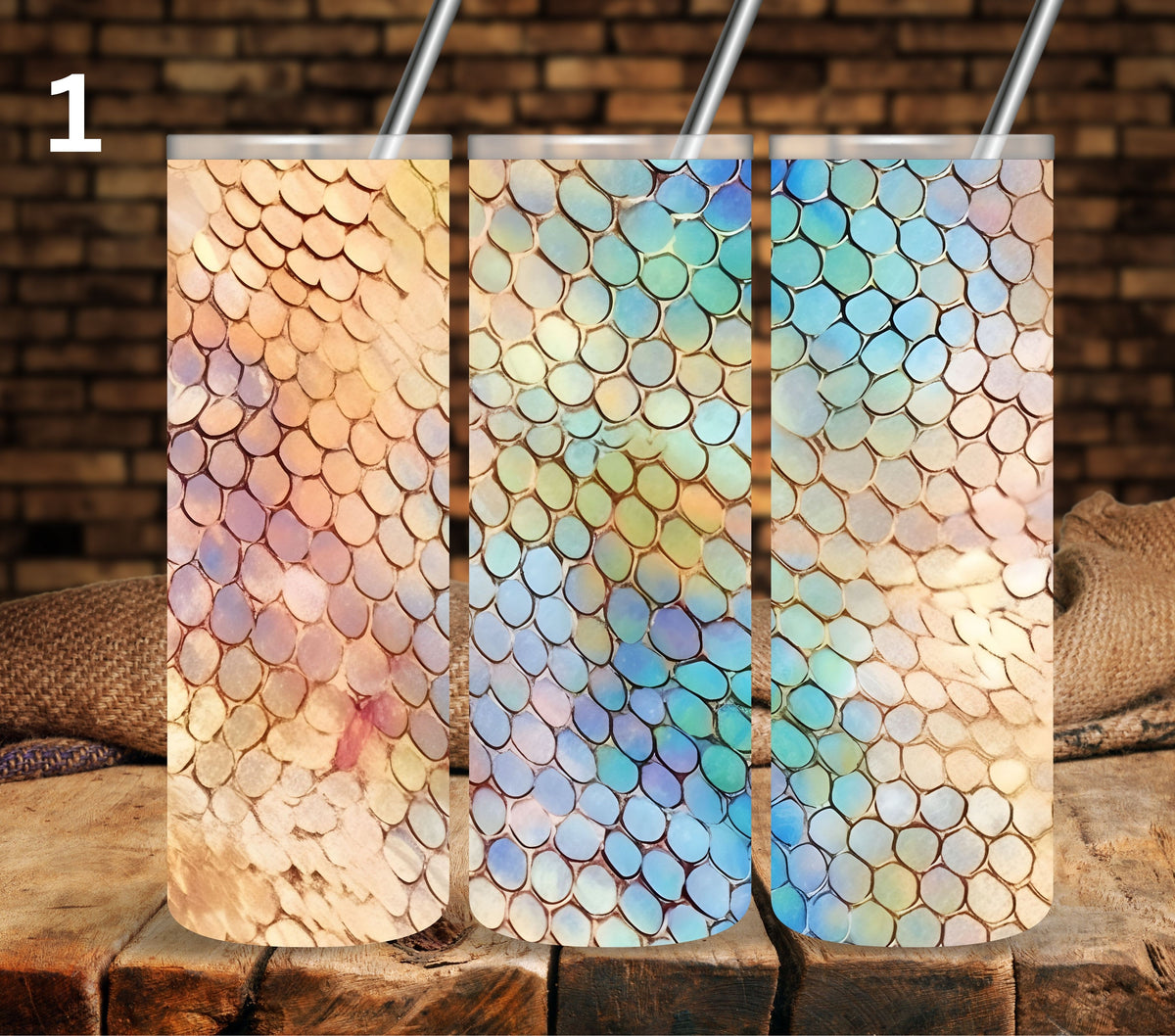 Ombre scales #1 vinyl tumbler wraps