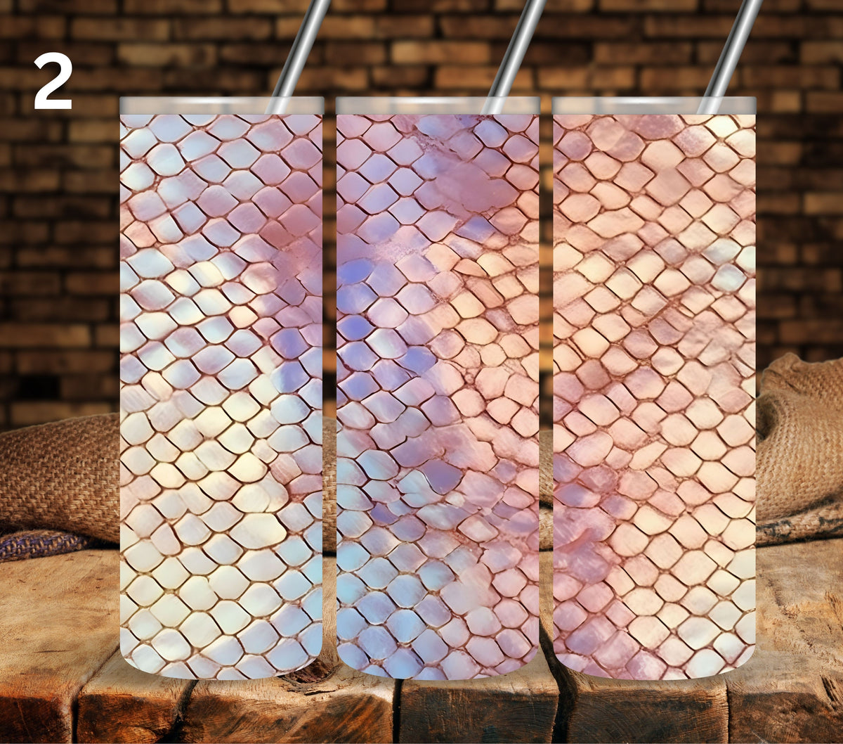 Ombre scales #2 vinyl tumbler wraps (