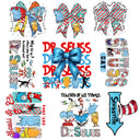 Seuss Decal Sheet UV DTF Decal accent Sheet 10x10 2 designs