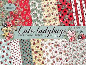 Cute Ladybug Collection Vinyl collection- 12x12 vinyl sheets-14 designs available