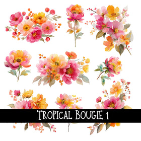 Tropical Bougie UV Decal sheets 8 Designs to choose from
