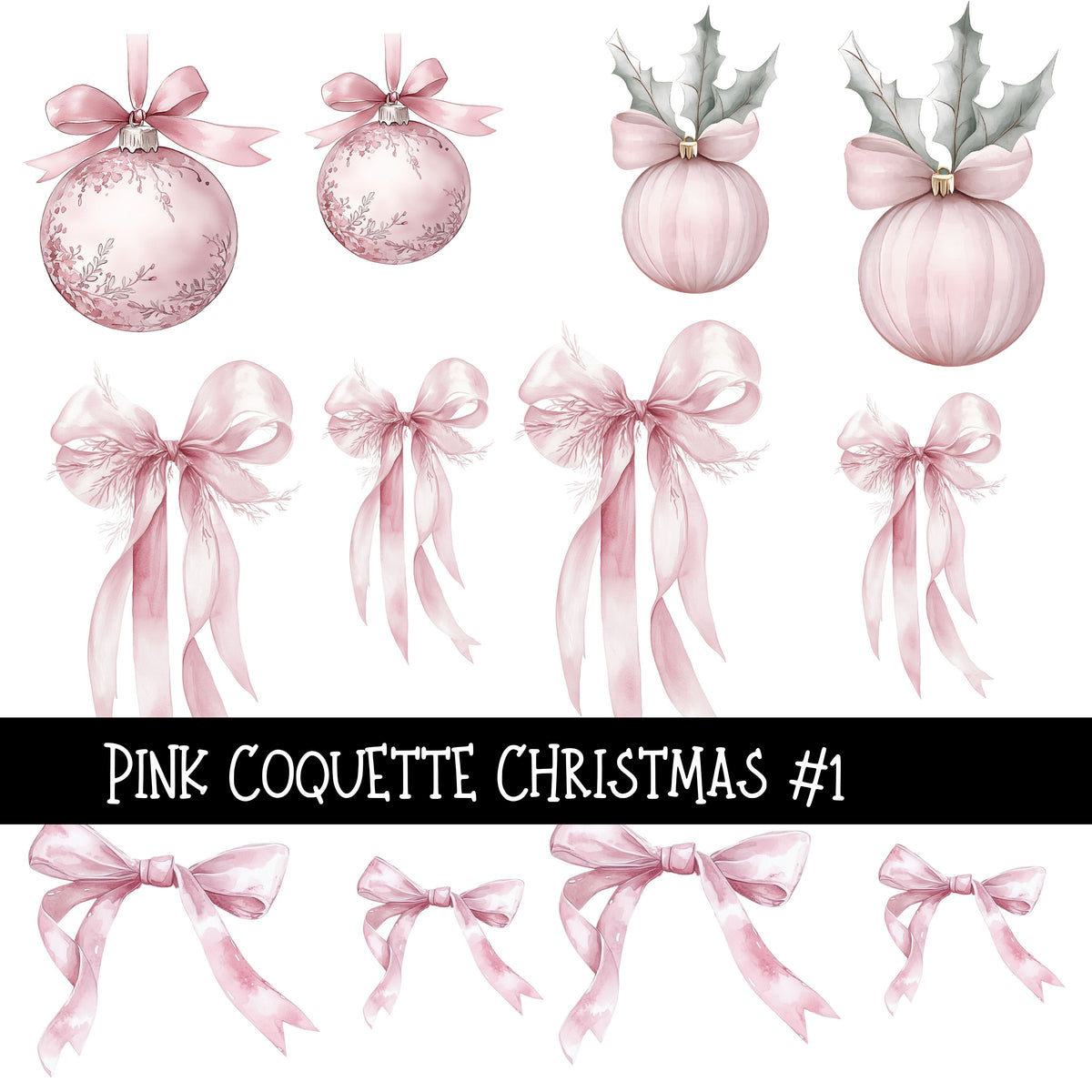 Pink Coquette Christmas 11 UV Decal sheets to choose from