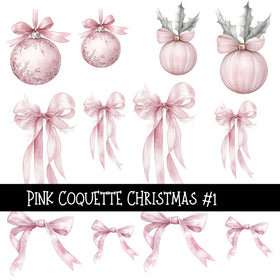 Pink Coquette Christmas 11 UV Decal sheets to choose from