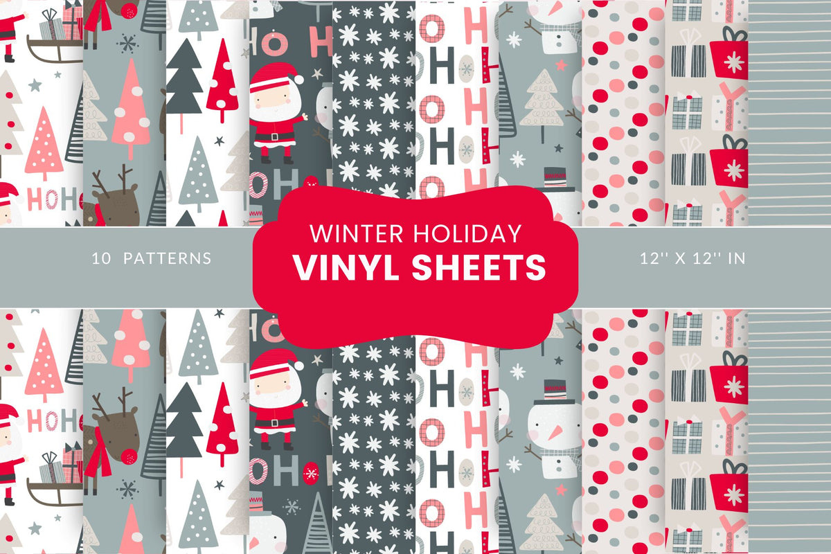 Winter Holiday's vinyl collection- 12x12 sheets- 10 designs available