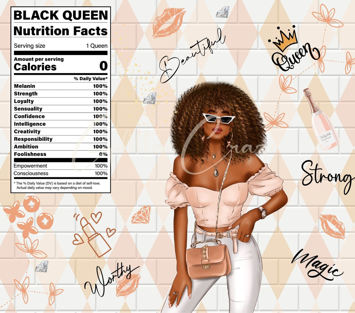 Black Queen Tumbler wrap Download- Set of 4