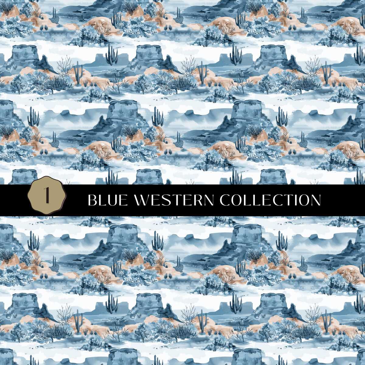 Blue Western Vinyl collection- 12x12 vinyl sheets-16 designs available