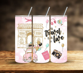 Travel vinyl tumbler wraps- 10 Designs