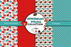 Peppermint Mocha vinyl collection- 12x12 sheets- 4 designs available