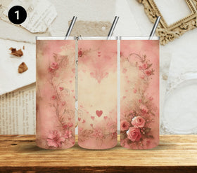 Romantic Valentine Vinyl Tumbler Wraps- 10 Designs- 2 Sizes