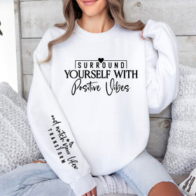 Surround yourself in positive vibes DTF Transfers 2 piece set- available in 2 colors