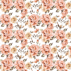 Vintage Peach Floral Collection- 12x12 vinyl sheets- 12 Designs available