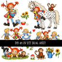 Pippi UV DTF Decal sheets 12 Designs available