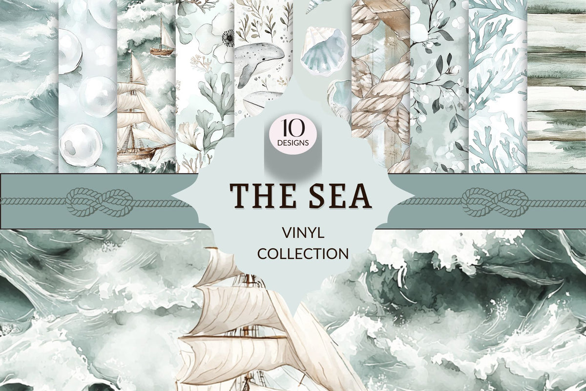 The Sea Collection 12x12 Vinyl Sheets- 10 Designs Available