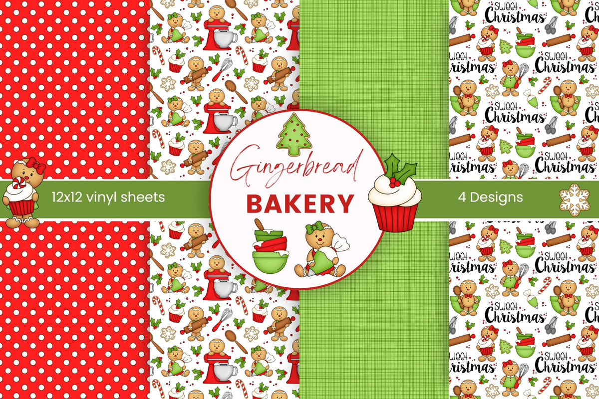 Gingerbread Bakery vinyl collection- 12x12 sheets- 4 designs available