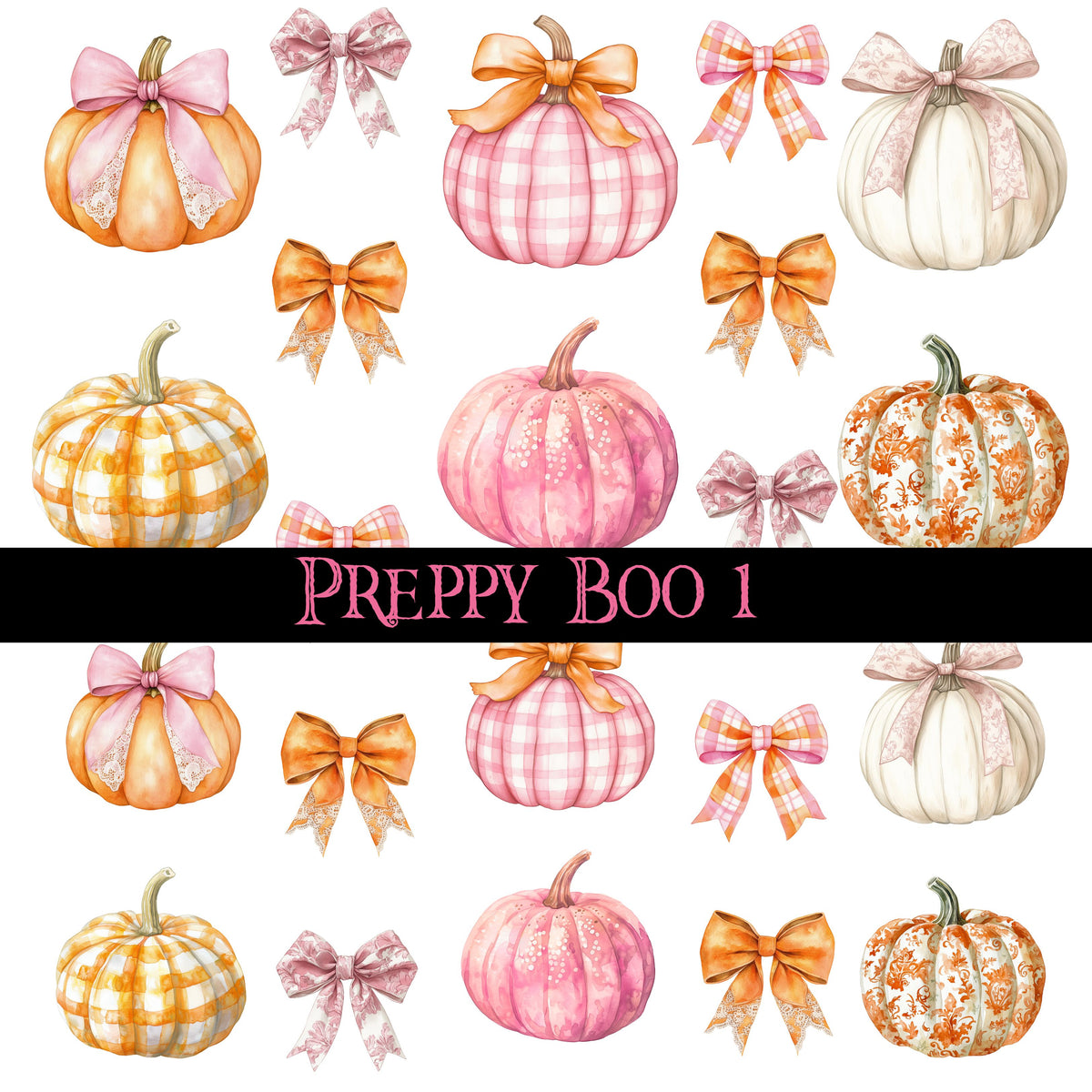 Preppy Boo UV DTF Decal sheet 2 Sheet Designs
