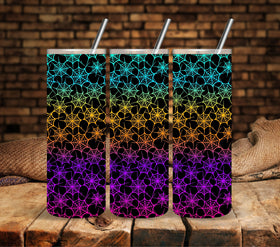 Neon Spiderweb UV DTF tumbler wraps