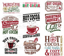 Hot Cocoa UV DTF Decal sheets- 3 Design options- 9 decals per sheets