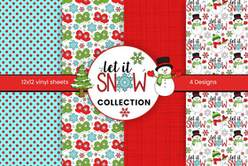 Let it snow vinyl collection- 12x12 sheets- 4 designs available