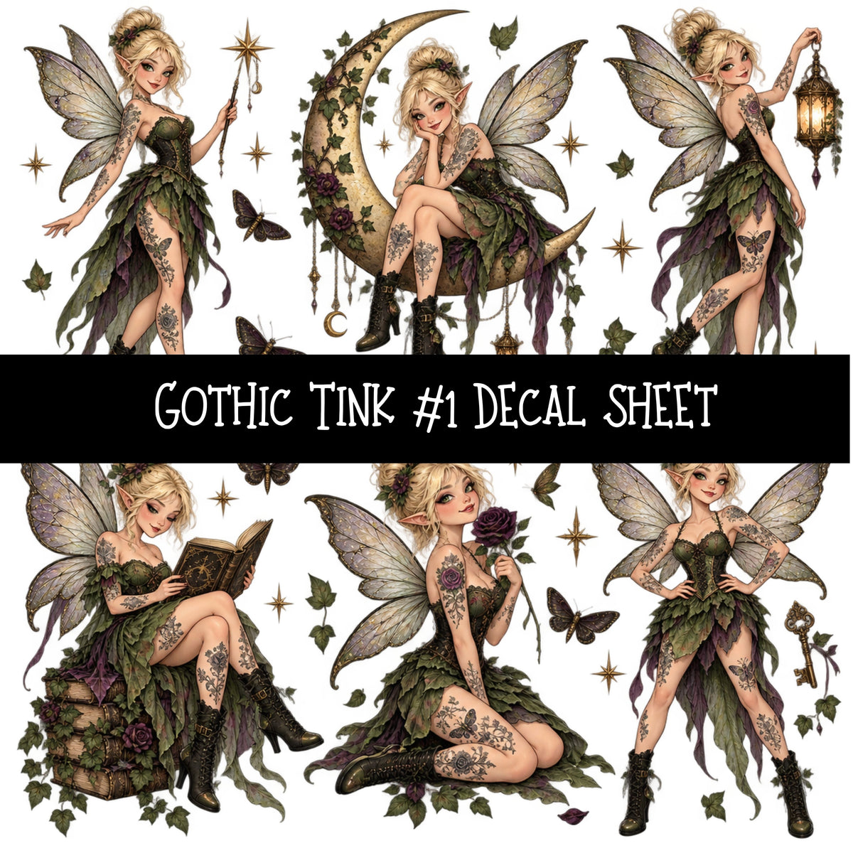 Gothic Tink UV DTF Decal sheets 10 Designs available