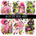 Flock Around UV DTF Decal sheets 11 Designs available