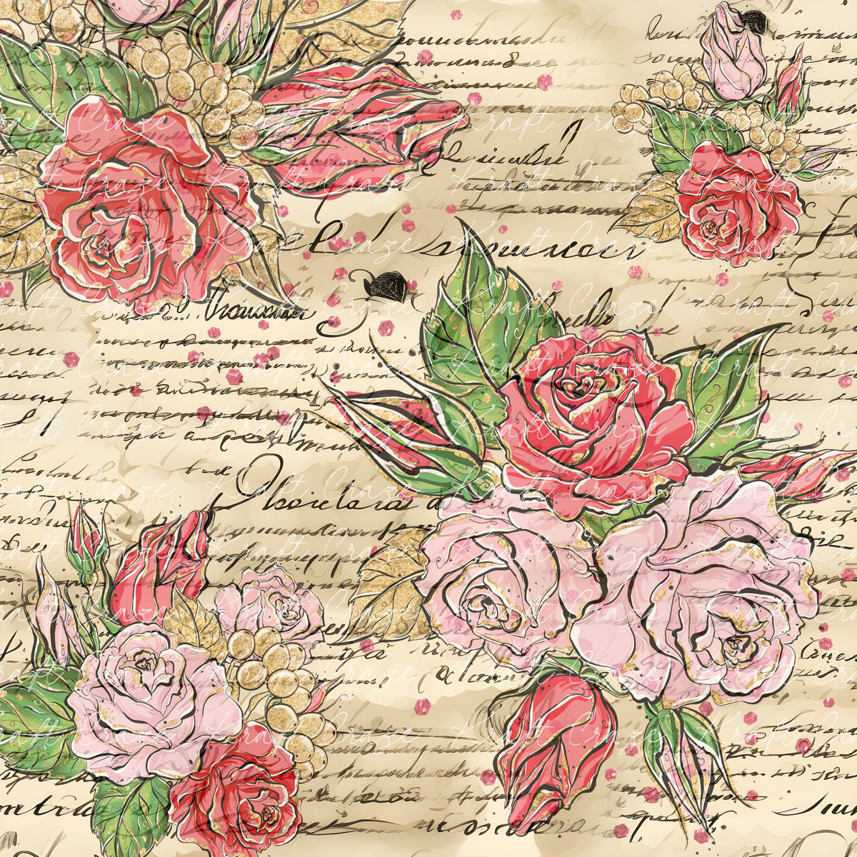 Red and Pink Roses Collection Vinyl collection- 12x12 vinyl sheets-22 designs available