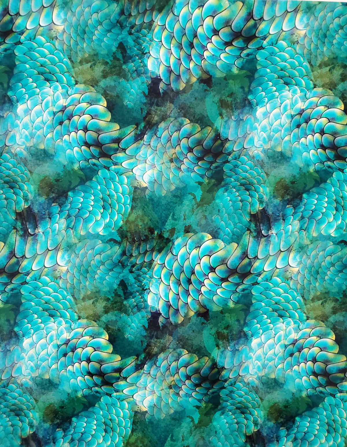 Teal Dragon Scales - Adhesive Vinyl