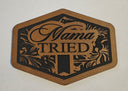 Mama Tried Faux Leather iron on hat patch