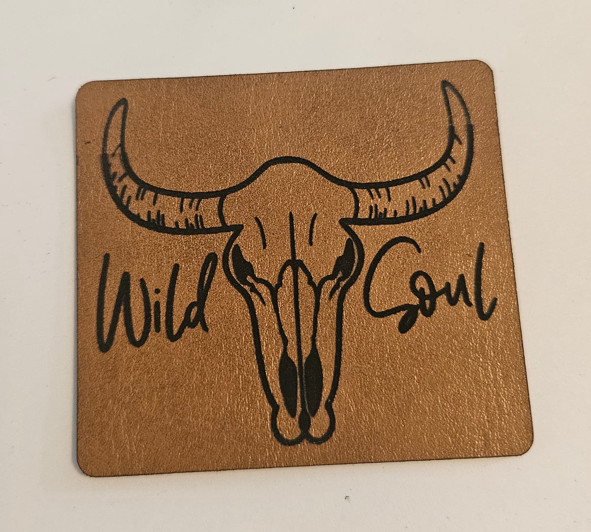 Wild Soul Faux Leather iron on hat patch