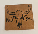 Wild Soul Faux Leather iron on hat patch