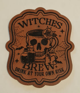 Witches Brew Faux Leather iron on hat patch