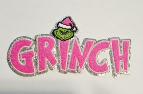 Pink Grinch Chenille Patch