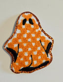 Orange ghost chenille hat patch