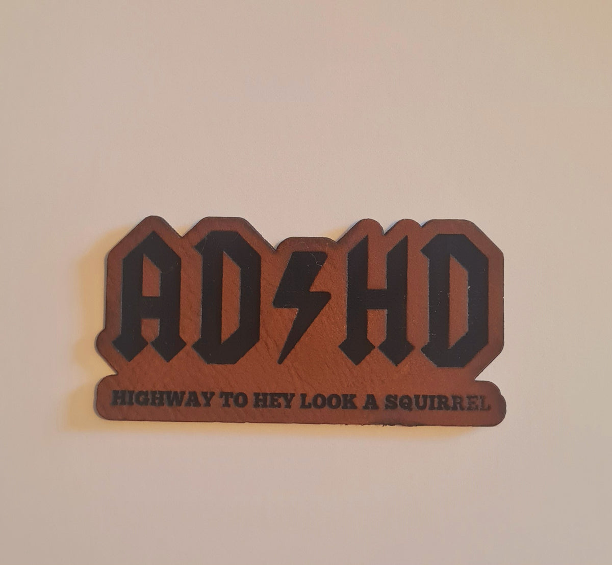 ADHD Faux Leather iron on hat patch