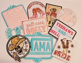 Western  embroidered Hat Patch Pack- 10 Patches