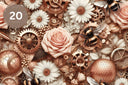 Steampunk Floral Bees Vinyl collection- 12x12 vinyl sheets-20 designs available