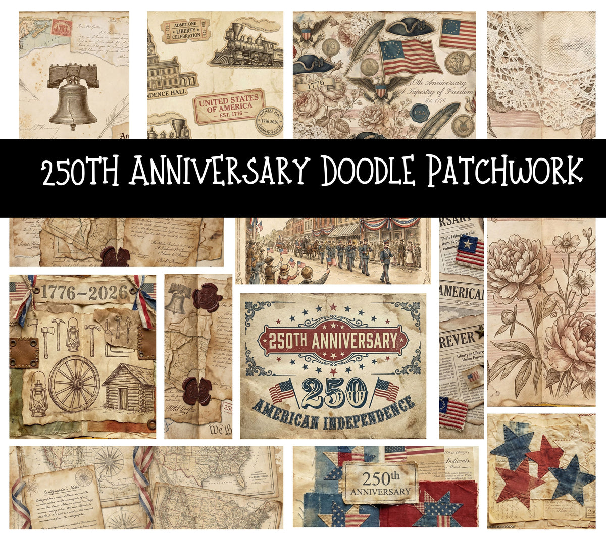 250th Anniversary Doodle Patchwork Set