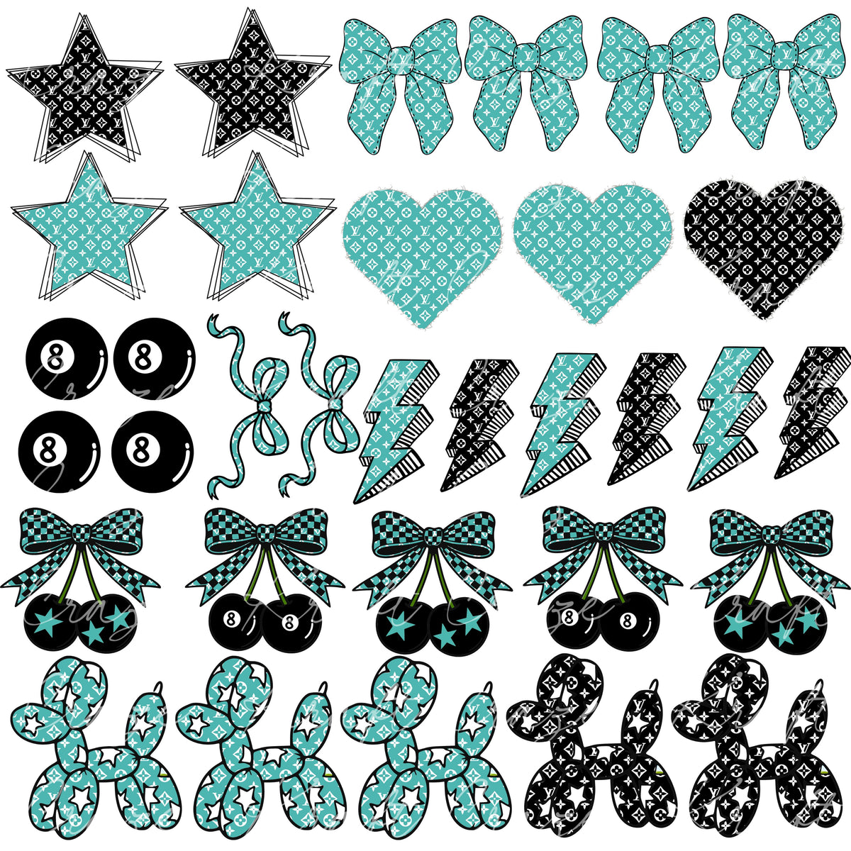 Luxury Balloon Dog Decal Sheets multiple color options