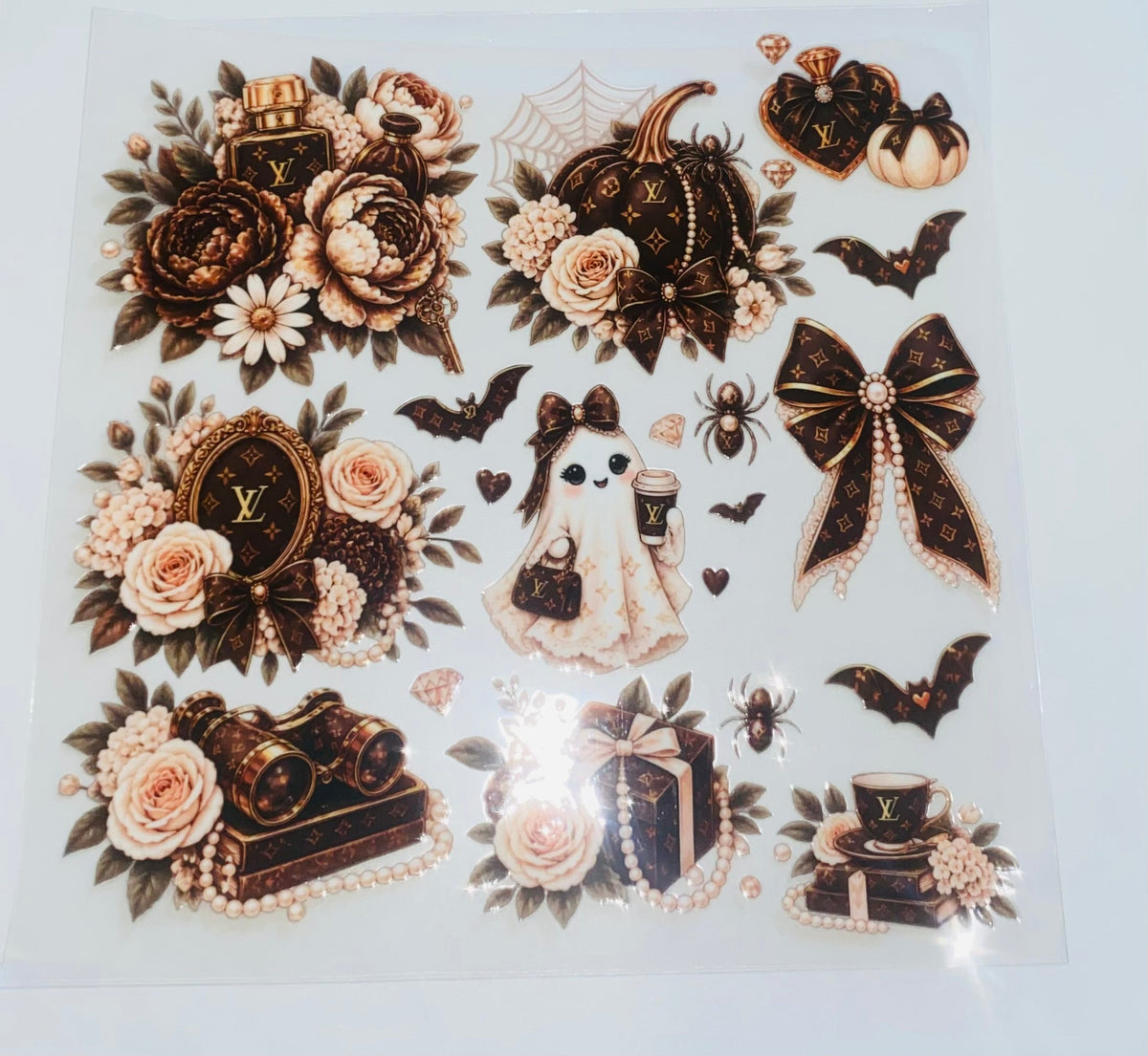 #164 Creepin it Couture Brown Double sided Decal Sheet  ( 3 variants)