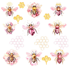 Leopard,Lace and bees Decal Sheets UV DTF Decal accent Sheet 10x10 4 designs