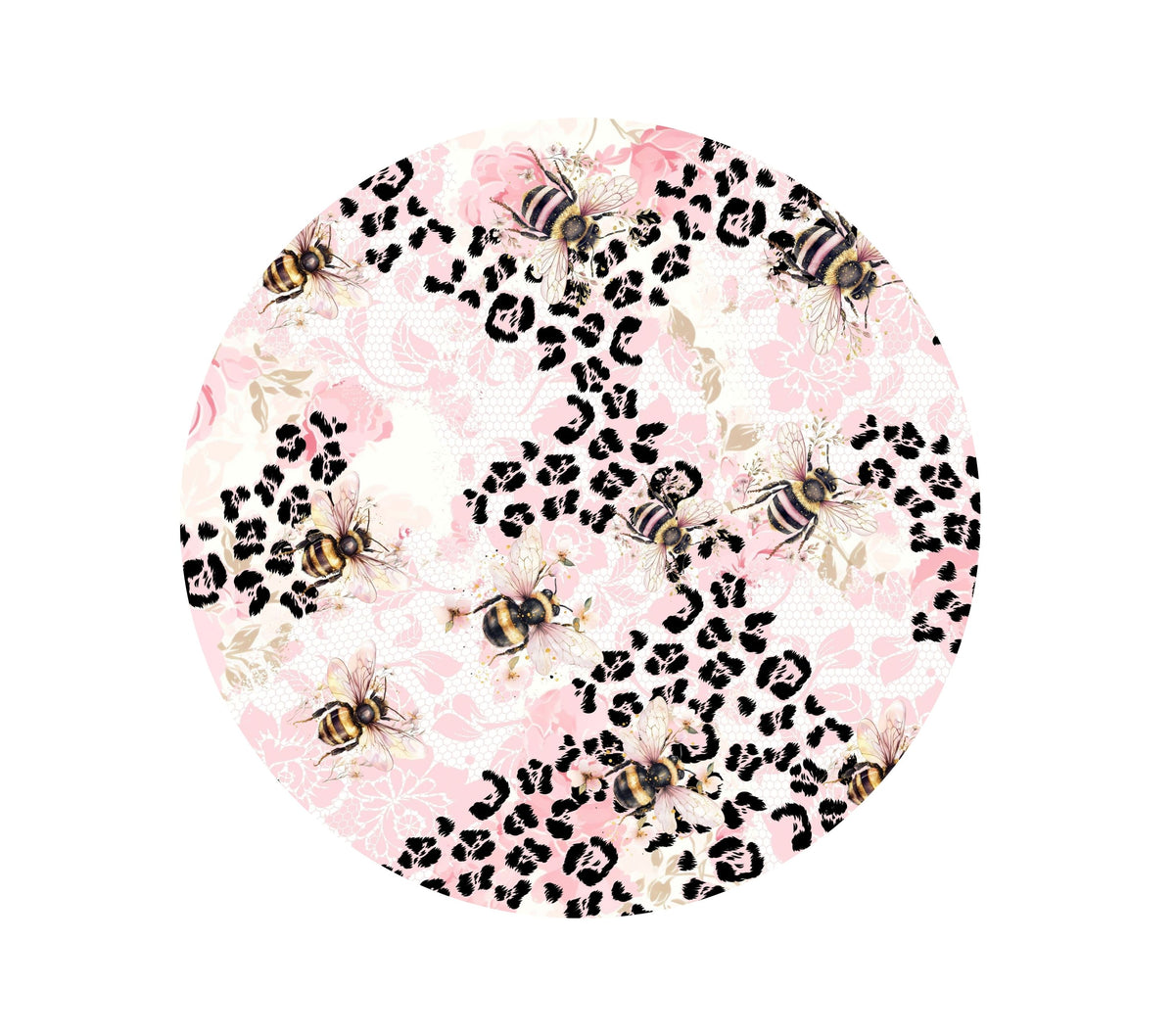 Leopard, Lace and Bees Tumbler Butt UV DTF Decals 5 Sizes 2 styles