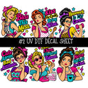 Popart Girls UV DTF Decal sheets 14 Designs available