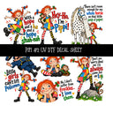 Pippi UV DTF Decal sheets 12 Designs available