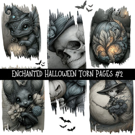 Enchanted Halloween Torn Pages UV DTF Decal sheets 10 Designs available