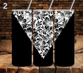 Floral Tool UV DTF Vsplit tumbler wraps white 7 Designs