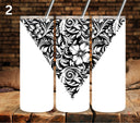 Floral Tool UV DTF Vsplit tumbler wraps black 7 Designs)